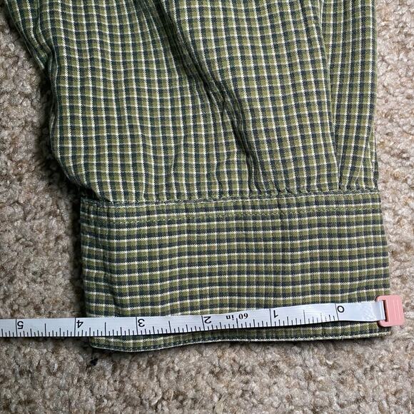 Green plaid Columbia Mens Button down - Picture 7 of 13